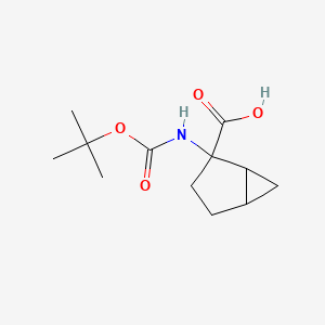 molecular formula C12H19NO4 B2528328 2-[(2-甲基丙烷-2-基)氧羰基氨基]双环[3.1.0]己烷-2-羧酸 CAS No. 1858178-01-4