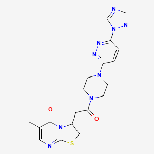 molecular formula C19H21N9O2S B2528329 3-(2-(4-(6-(1H-1,2,4-triazol-1-yl)pyridazin-3-yl)piperazin-1-yl)-2-oxoethyl)-6-methyl-2H-thiazolo[3,2-a]pyrimidin-5(3H)-one CAS No. 1797719-65-3