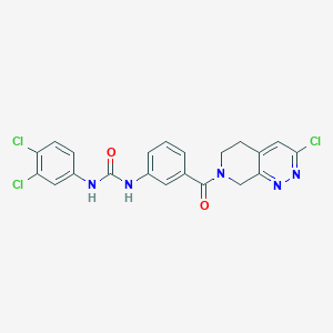 molecular formula C21H16Cl3N5O2 B2528330 1-[3-(3-Chloro-6,8-dihydro-5H-pyrido[3,4-c]pyridazine-7-carbonyl)phenyl]-3-(3,4-dichlorophenyl)urea CAS No. 2249636-30-2