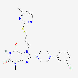 8-[4-(3-Chlorophenyl)piperazin-1-yl]-3-methyl-7-[3-(4-methylpyrimidin-2-yl)sulfanylpropyl]purine-2,6-dione