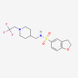 molecular formula C16H21F3N2O3S B2528338 N-[[1-(2,2,2-Trifluoroethyl)piperidin-4-yl]methyl]-2,3-dihydro-1-benzofuran-5-sulfonamide CAS No. 2319844-88-5