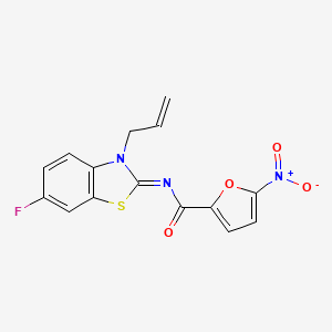 molecular formula C15H10FN3O4S B2528342 (Z)-N-(3-烯丙基-6-氟苯并[d]噻唑-2(3H)-亚甲基)-5-硝基呋喃-2-甲酰胺 CAS No. 865175-34-4