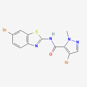 molecular formula C12H8Br2N4OS B2528350 4-bromo-N-(6-bromobenzo[d]thiazol-2-yl)-1-methyl-1H-pyrazole-5-carboxamide CAS No. 351521-04-5