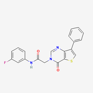 molecular formula C20H14FN3O2S B2528356 N-(3-fluorophenyl)-2-(4-oxo-7-phenylthieno[3,2-d]pyrimidin-3(4H)-yl)acetamide CAS No. 1105207-08-6