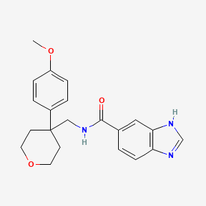 molecular formula C21H23N3O3 B2528358 N-((4-(4-甲氧基苯基)四氢-2H-吡喃-4-基)甲基)-1H-苯并[d]咪唑-5-甲酰胺 CAS No. 1327533-60-7
