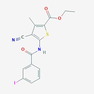 molecular formula C16H13IN2O3S B252836 Ethyl 4-cyano-5-[(3-iodobenzoyl)amino]-3-methylthiophene-2-carboxylate 