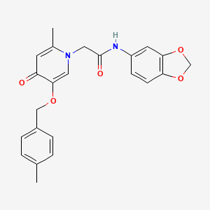molecular formula C23H22N2O5 B2528367 N-(benzo[d][1,3]dioxol-5-yl)-2-(2-methyl-5-((4-methylbenzyl)oxy)-4-oxopyridin-1(4H)-yl)acetamide CAS No. 946333-22-8