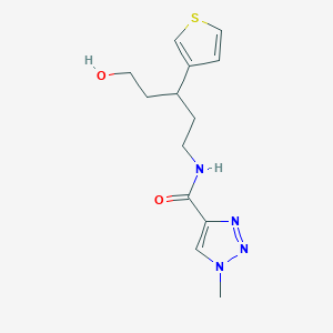 molecular formula C13H18N4O2S B2528371 N-(5-hydroxy-3-(thiophen-3-yl)pentyl)-1-methyl-1H-1,2,3-triazole-4-carboxamide CAS No. 2034312-44-0
