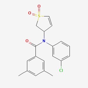 molecular formula C19H18ClNO3S B2528382 N-(3-chlorophenyl)-N-(1,1-dioxido-2,3-dihydrothiophen-3-yl)-3,5-dimethylbenzamide CAS No. 852438-24-5