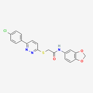 molecular formula C19H14ClN3O3S B2528385 N-(1,3-benzodioxol-5-yl)-2-[6-(4-chlorophenyl)pyridazin-3-yl]sulfanylacetamide CAS No. 893991-12-3