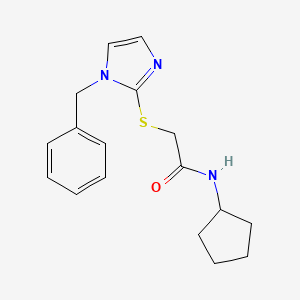 molecular formula C17H21N3OS B2528388 2-(1-苄基咪唑-2-基)硫代-N-环戊基乙酰胺 CAS No. 869345-96-0