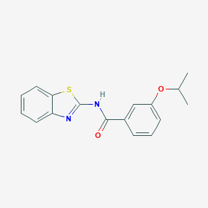 molecular formula C17H16N2O2S B252839 N-(1,3-benzothiazol-2-yl)-3-isopropoxybenzamide 