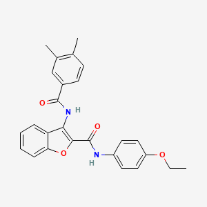 molecular formula C26H24N2O4 B2528390 3-(3,4-二甲基苯甲酰胺基)-N-(4-乙氧基苯基)苯并呋喃-2-甲酰胺 CAS No. 887888-05-3