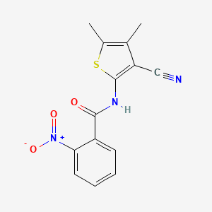 molecular formula C14H11N3O3S B2528400 N-(3-cyano-4,5-dimethylthiophen-2-yl)-2-nitrobenzamide CAS No. 540790-27-0