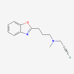 molecular formula C14H16N2O B2528405 3-(1,3-苯并恶唑-2-基)-N-甲基-N-丙-2-炔基丙胺 CAS No. 1825463-14-6