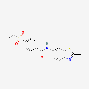 molecular formula C18H18N2O3S2 B2528408 4-(isopropylsulfonyl)-N-(2-methylbenzo[d]thiazol-6-yl)benzamide CAS No. 899968-02-6