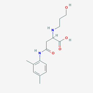 molecular formula C15H22N2O4 B2528410 4-(2,4-二甲基苯胺基)-2-(3-羟丙氨基)-4-氧代丁酸 CAS No. 1037784-80-7
