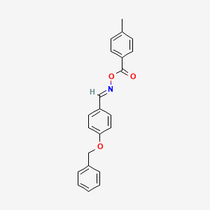 molecular formula C22H19NO3 B2528415 (E)-{[4-(苯甲氧基)苯基]亚甲基}氨基-4-甲苯甲酸酯 CAS No. 551931-09-0