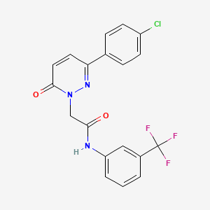 molecular formula C19H13ClF3N3O2 B2528416 2-(3-(4-氯苯基)-6-氧代哒嗪-1(6H)-基)-N-(3-(三氟甲基)苯基)乙酰胺 CAS No. 941972-29-8