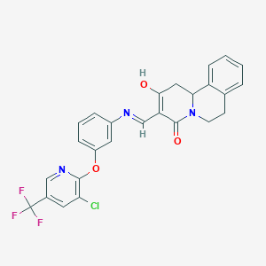 molecular formula C26H19ClF3N3O3 B2528434 3-((3-((3-氯-5-(三氟甲基)-2-吡啶基)氧基)苯胺)亚甲基)-1,6,7,11B-四氢-2H-吡啶并[2,1-a]异喹啉-2,4(3H)-二酮 CAS No. 344262-53-9