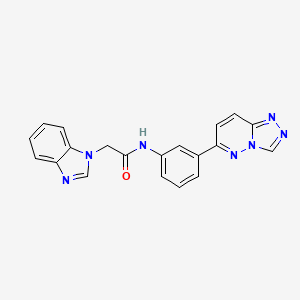 molecular formula C20H15N7O B2528461 N-(3-([1,2,4]三唑并[4,3-b]哒嗪-6-基)苯基)-2-(1H-苯并[d]咪唑-1-基)乙酰胺 CAS No. 1207029-52-4