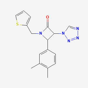 4-(3,4-dimethylphenyl)-3-(1H-1,2,3,4-tetrazol-1-yl)-1-[(thiophen-2-yl)methyl]azetidin-2-one