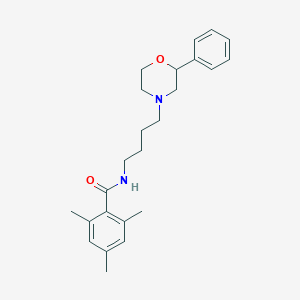 2,4,6-trimethyl-N-(4-(2-phenylmorpholino)butyl)benzamide