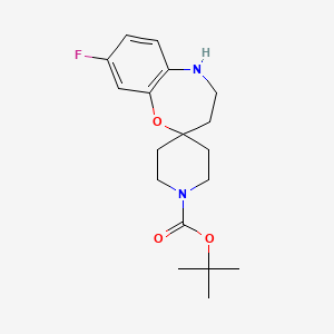 molecular formula C18H25FN2O3 B2528474 Tert-butyl 8-fluoro-4,5-dihydro-3H-spiro[1,5-benzoxazepine-2,4'-piperidine]-1'-carboxylate CAS No. 2197055-54-0