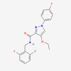 molecular formula C19H16F3N3O2 B2528482 N-(2,6-difluorobenzyl)-4-ethoxy-1-(4-fluorophenyl)-1H-pyrazole-3-carboxamide CAS No. 1170198-38-5