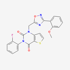 molecular formula C22H15FN4O4S B2528486 1-(3-Chlorophenyl)-4-{[2-methyl-5-(4-methyl-1,3-thiazol-2-yl)-3-thienyl]sulfonyl}piperazine CAS No. 1226428-70-1