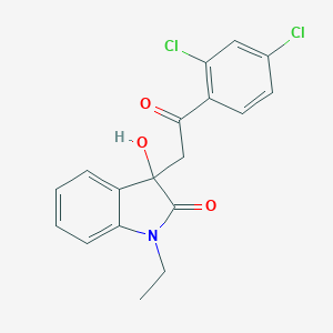 molecular formula C18H15Cl2NO3 B252849 3-[2-(2,4-dichlorophenyl)-2-oxoethyl]-1-ethyl-3-hydroxy-1,3-dihydro-2H-indol-2-one 