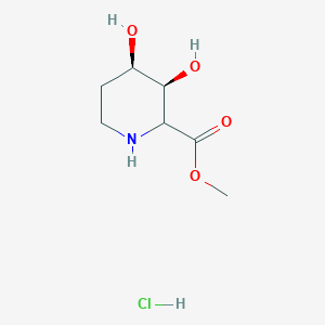 molecular formula C7H14ClNO4 B2528496 Methyl (3S,4R)-3,4-dihydroxypiperidine-2-carboxylate;hydrochloride CAS No. 2419076-93-8