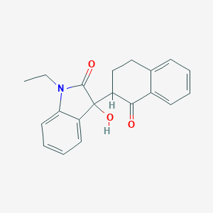 molecular formula C20H19NO3 B252850 1-ethyl-3-hydroxy-3-(1-oxo-1,2,3,4-tetrahydro-2-naphthalenyl)-1,3-dihydro-2H-indol-2-one 
