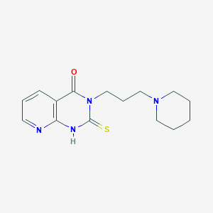 molecular formula C15H20N4OS B2528516 3-(3-哌啶-1-基丙基)-2-硫代亚甲基-1H-吡啶并[2,3-d]嘧啶-4-酮 CAS No. 958579-57-2