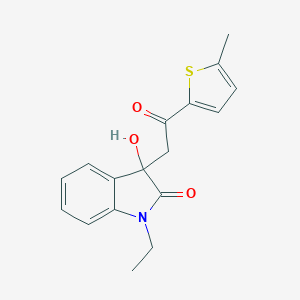 1-ethyl-3-hydroxy-3-[2-(5-methylthiophen-2-yl)-2-oxoethyl]-1,3-dihydro-2H-indol-2-one