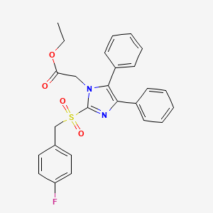 ethyl 2-{2-[(4-fluorobenzyl)sulfonyl]-4,5-diphenyl-1H-imidazol-1-yl}acetate