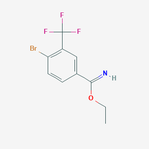 B2528554 Ethyl 4-bromo-3-(trifluoromethyl)benzenecarboximidate CAS No. 1260885-32-2