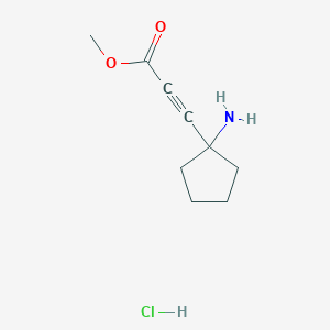 molecular formula C9H14ClNO2 B2528560 3-(1-氨基环戊基)丙-2-炔酸甲酯;盐酸盐 CAS No. 2344685-51-2