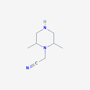 molecular formula C8H15N3 B2528561 2-(2,6-Dimethylpiperazin-1-yl)acetonitrile CAS No. 1342703-78-9