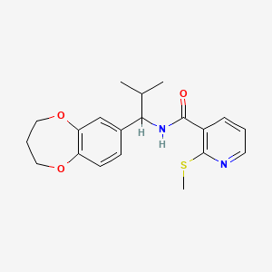 molecular formula C20H24N2O3S B2528562 N-[1-(3,4-dihydro-2H-1,5-benzodioxepin-7-yl)-2-methylpropyl]-2-methylsulfanylpyridine-3-carboxamide CAS No. 874977-07-8