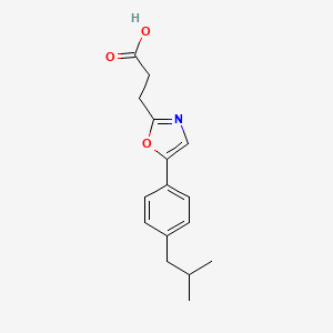 molecular formula C16H19NO3 B2528571 3-{5-[4-(2-Methylpropyl)phenyl]-1,3-oxazol-2-yl}propanoic acid CAS No. 929974-67-4