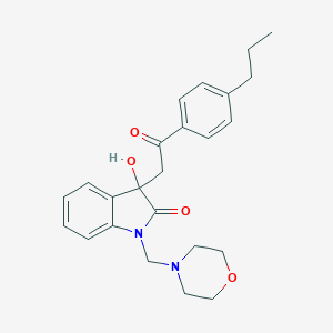 molecular formula C24H28N2O4 B252858 3-hydroxy-1-(4-morpholinylmethyl)-3-[2-oxo-2-(4-propylphenyl)ethyl]-1,3-dihydro-2H-indol-2-one 