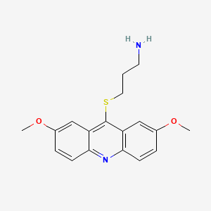 molecular formula C18H20N2O2S B2528581 3-(2,7-Dimethoxyacridin-9-ylthio)propan-1-amine CAS No. 184582-62-5; 184582-62-5