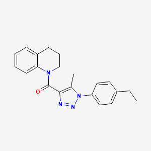 molecular formula C21H22N4O B2528583 (3,4-dihydroquinolin-1(2H)-yl)(1-(4-ethylphenyl)-5-methyl-1H-1,2,3-triazol-4-yl)methanone CAS No. 904812-40-4