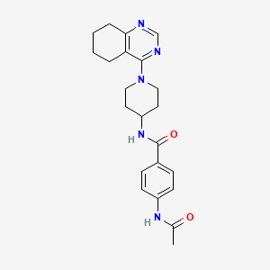 4-acetamido-N-(1-(5,6,7,8-tetrahydroquinazolin-4-yl)piperidin-4-yl)benzamide