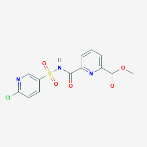 molecular formula C13H10ClN3O5S B2528589 Methyl 6-{[(6-chloropyridin-3-yl)sulfonyl]carbamoyl}pyridine-2-carboxylate CAS No. 1376335-38-4