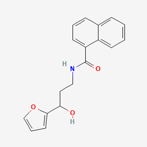 molecular formula C18H17NO3 B2528595 N-(3-(呋喃-2-基)-3-羟基丙基)-1-萘酰胺 CAS No. 1421483-19-3