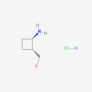 molecular formula C5H11ClFN B2528598 (1R,2R)-2-(Fluoromethyl)cyclobutan-1-amine;hydrochloride CAS No. 2490314-41-3
