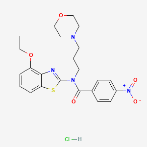 molecular formula C23H27ClN4O5S B2528602 N-(4-ethoxybenzo[d]thiazol-2-yl)-N-(3-morpholinopropyl)-4-nitrobenzamide hydrochloride CAS No. 1327498-47-4