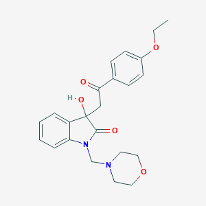 molecular formula C23H26N2O5 B252861 3-[2-(4-ethoxyphenyl)-2-oxoethyl]-3-hydroxy-1-(morpholin-4-ylmethyl)-1,3-dihydro-2H-indol-2-one 